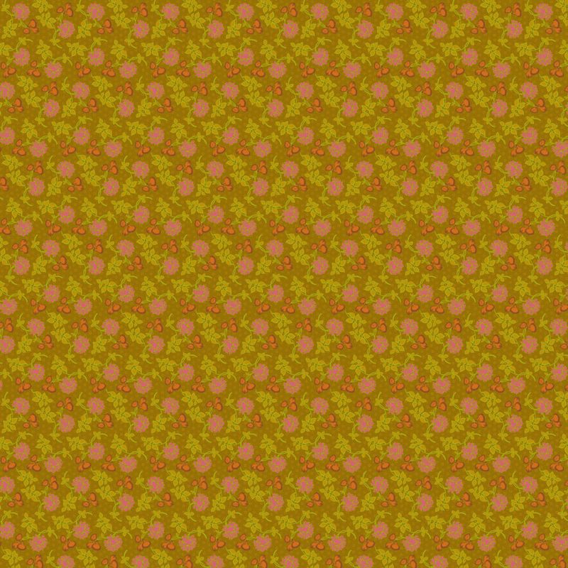 Vintage cloth wall flower olive